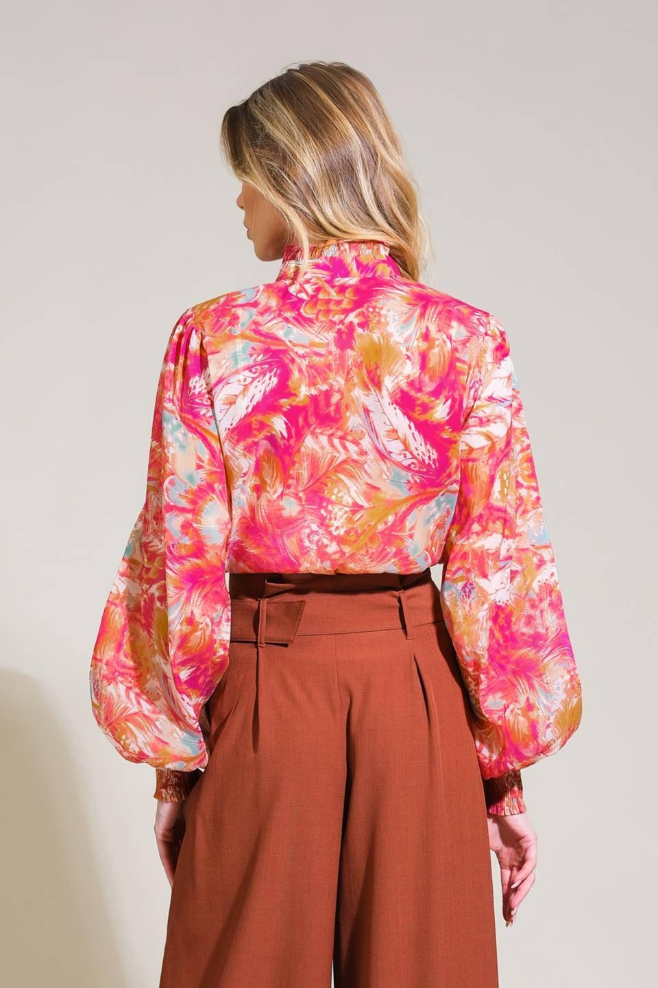 Seasonal Moves Woven Top in fuchsia, view 2 — Soul Flow Apparel