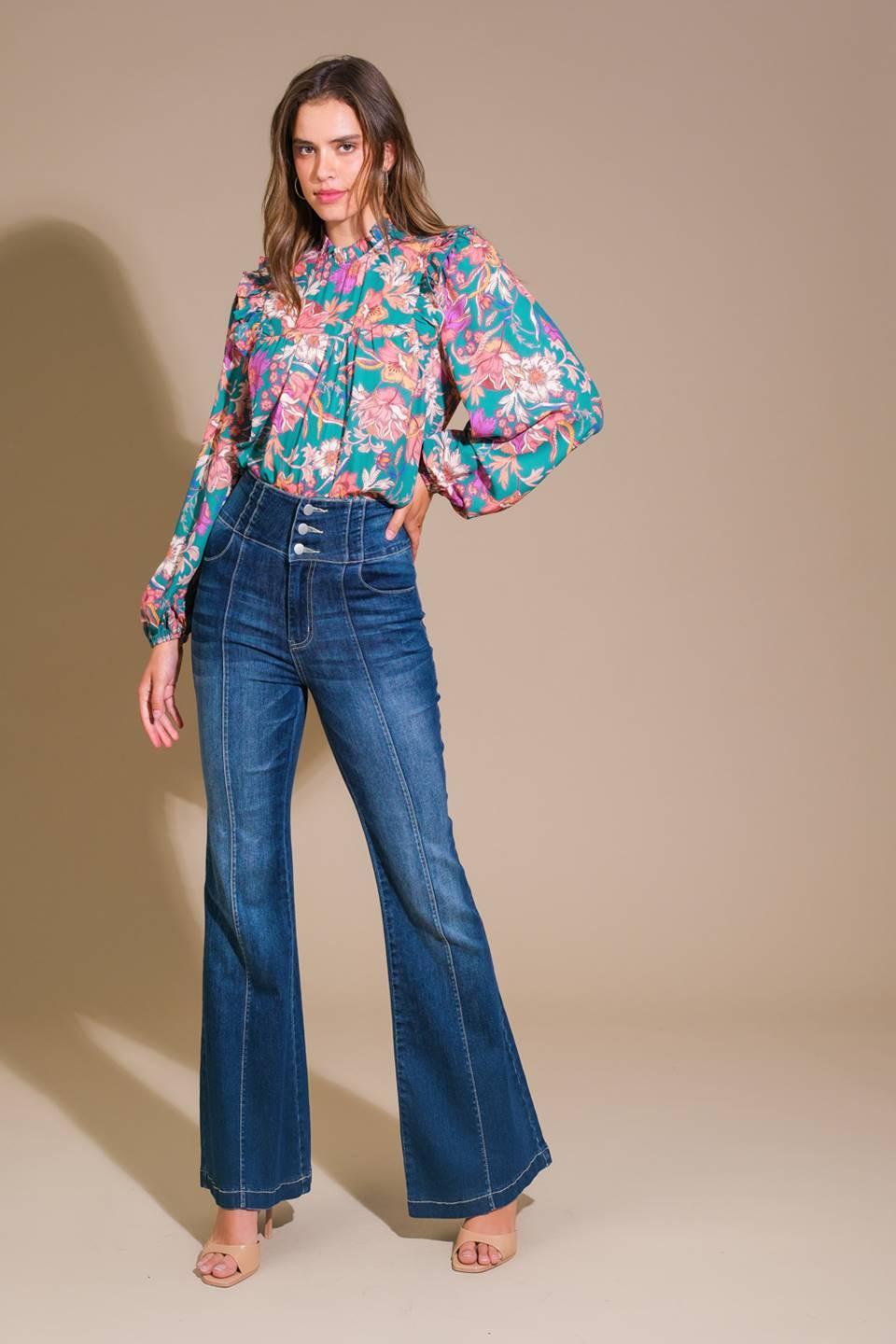 Unforgettable Composure Woven Top in teal, view 5 — Soul Flow Apparel