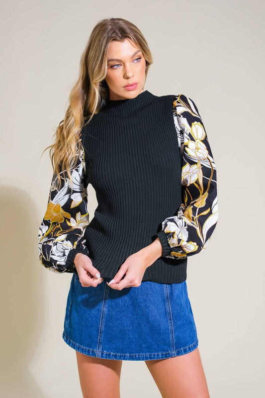 Sweet Taste Sweater Top in black, view 4 — Soul Flow Apparel