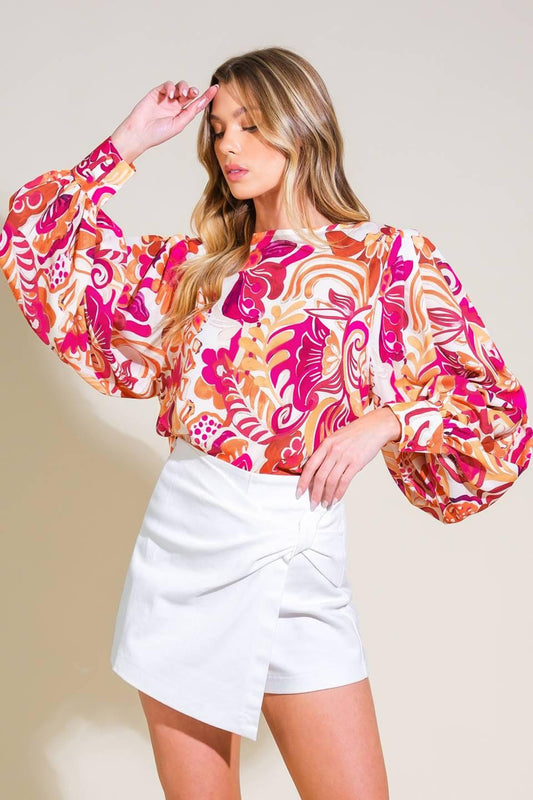 Delicate Touch Woven Top in ivory, view 1 — Soul Flow Apparel