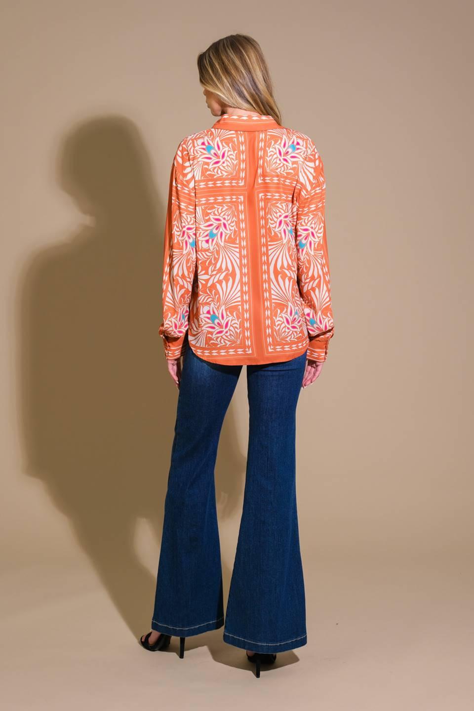 You Never Can Tell Woven Top in rust, view 6 — Soul Flow Apparel