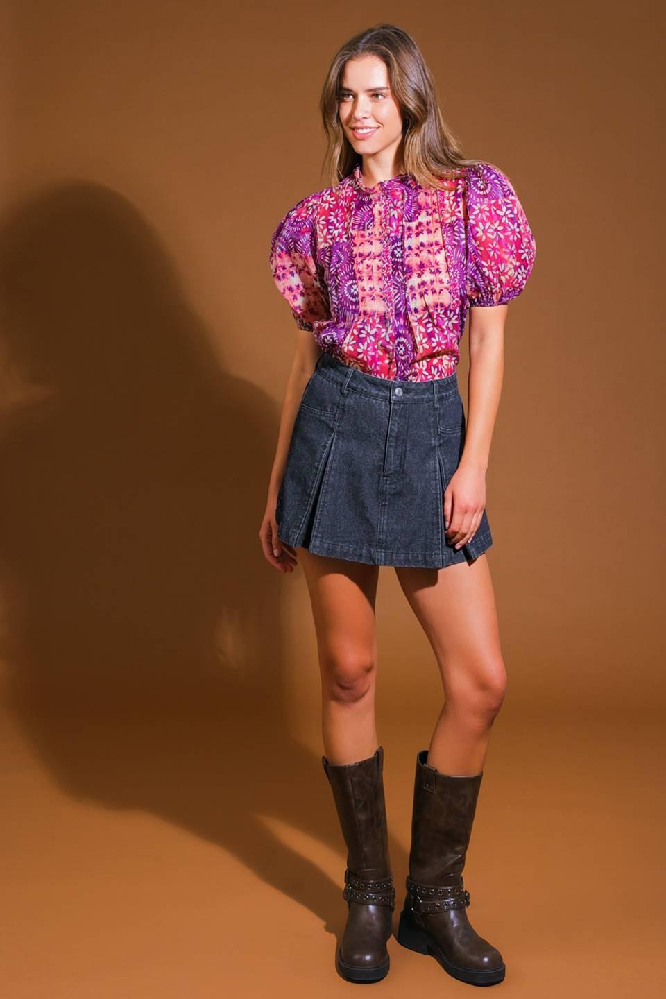 Special Moment Woven Top in peach purple, view 3 — Soul Flow Apparel