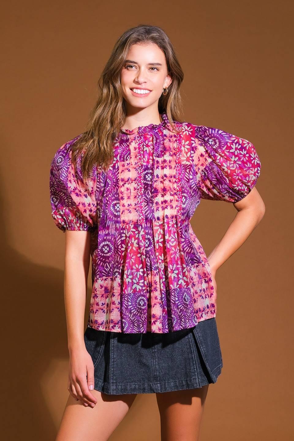 Special Moment Woven Top in peach purple, view 6 — Soul Flow Apparel