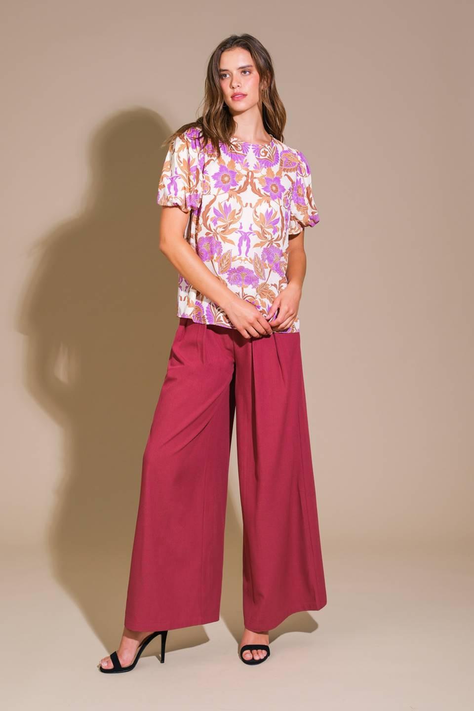 Romantic Whims Woven Top in light taupe, view 3 — Soul Flow Apparel