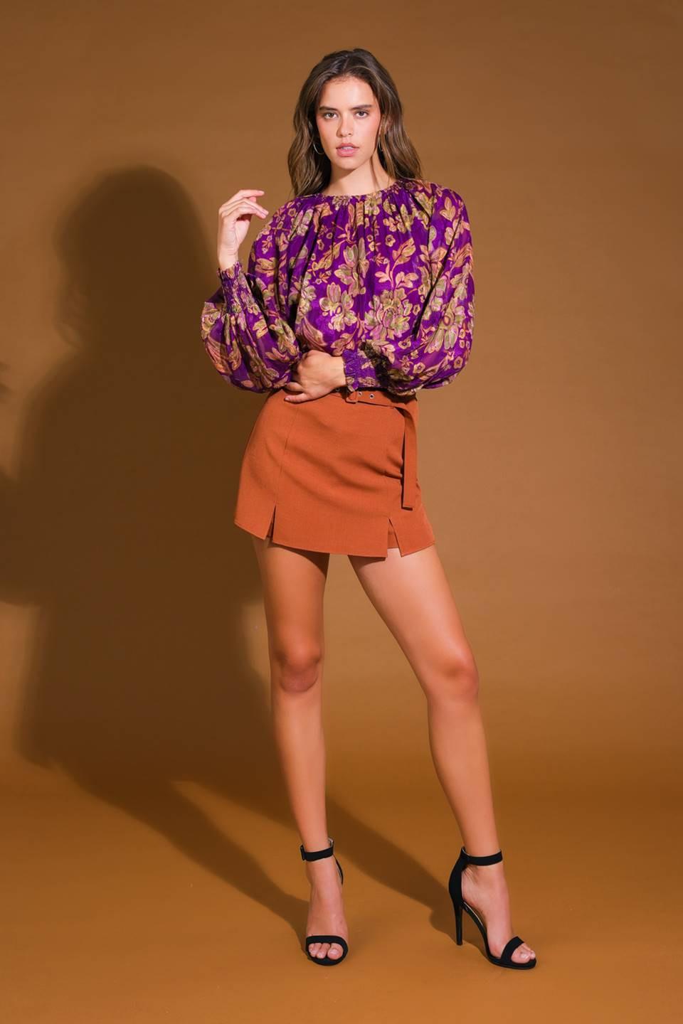 New River Woven Top in purple, view 5 — Soul Flow Apparel