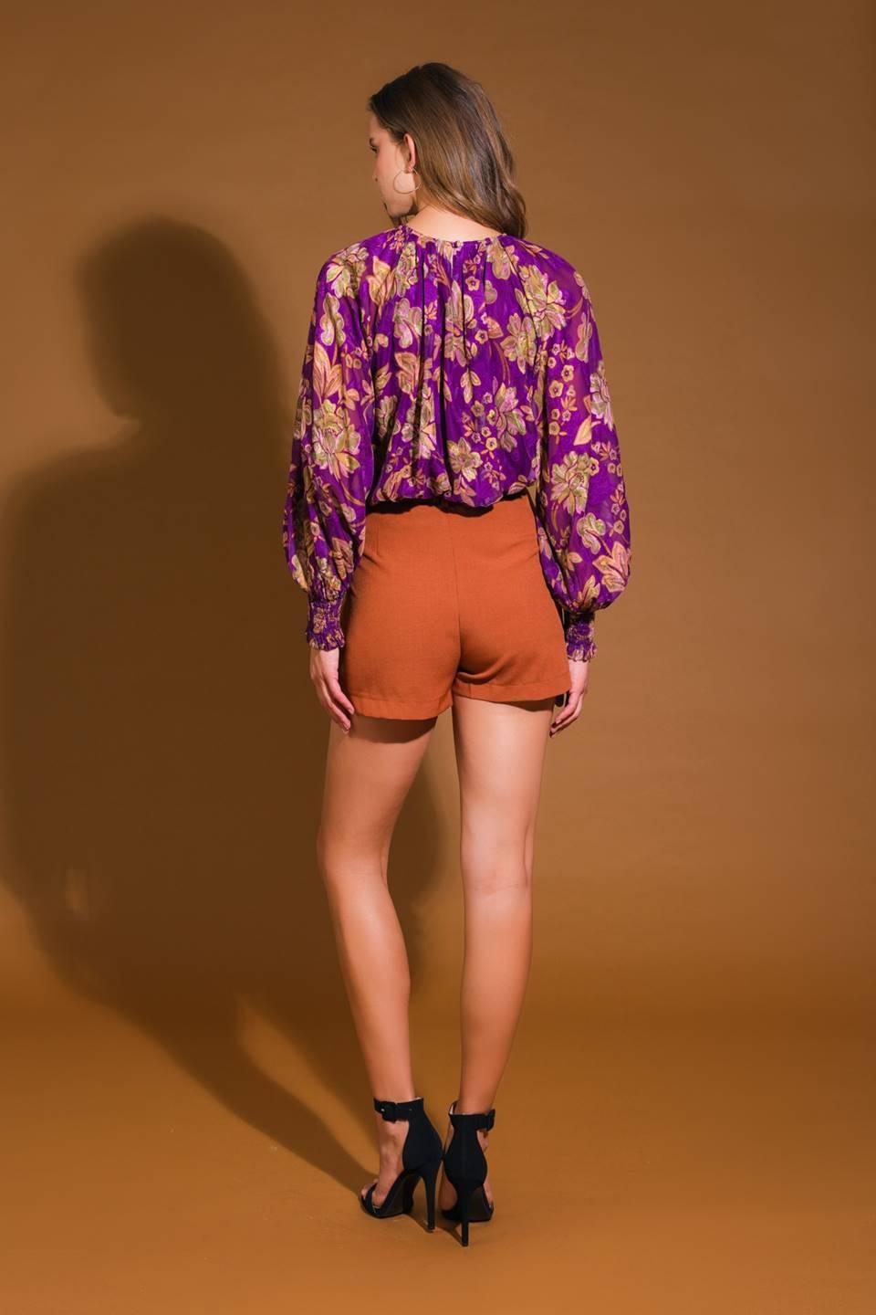 New River Woven Top in purple, view 6 — Soul Flow Apparel