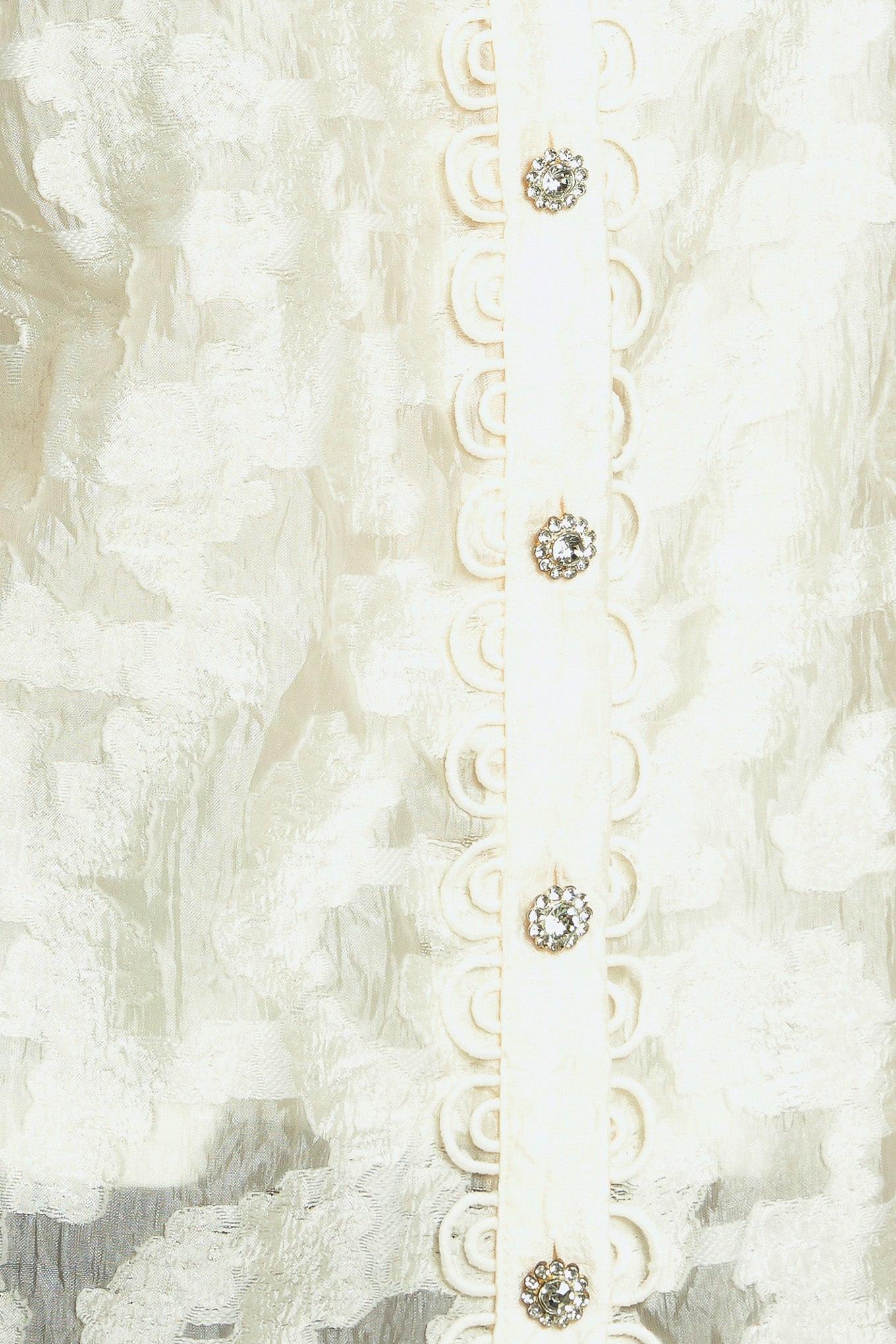 Luminous Glow Woven Top in ivory, fabric swatch — Soul Flow Apparel