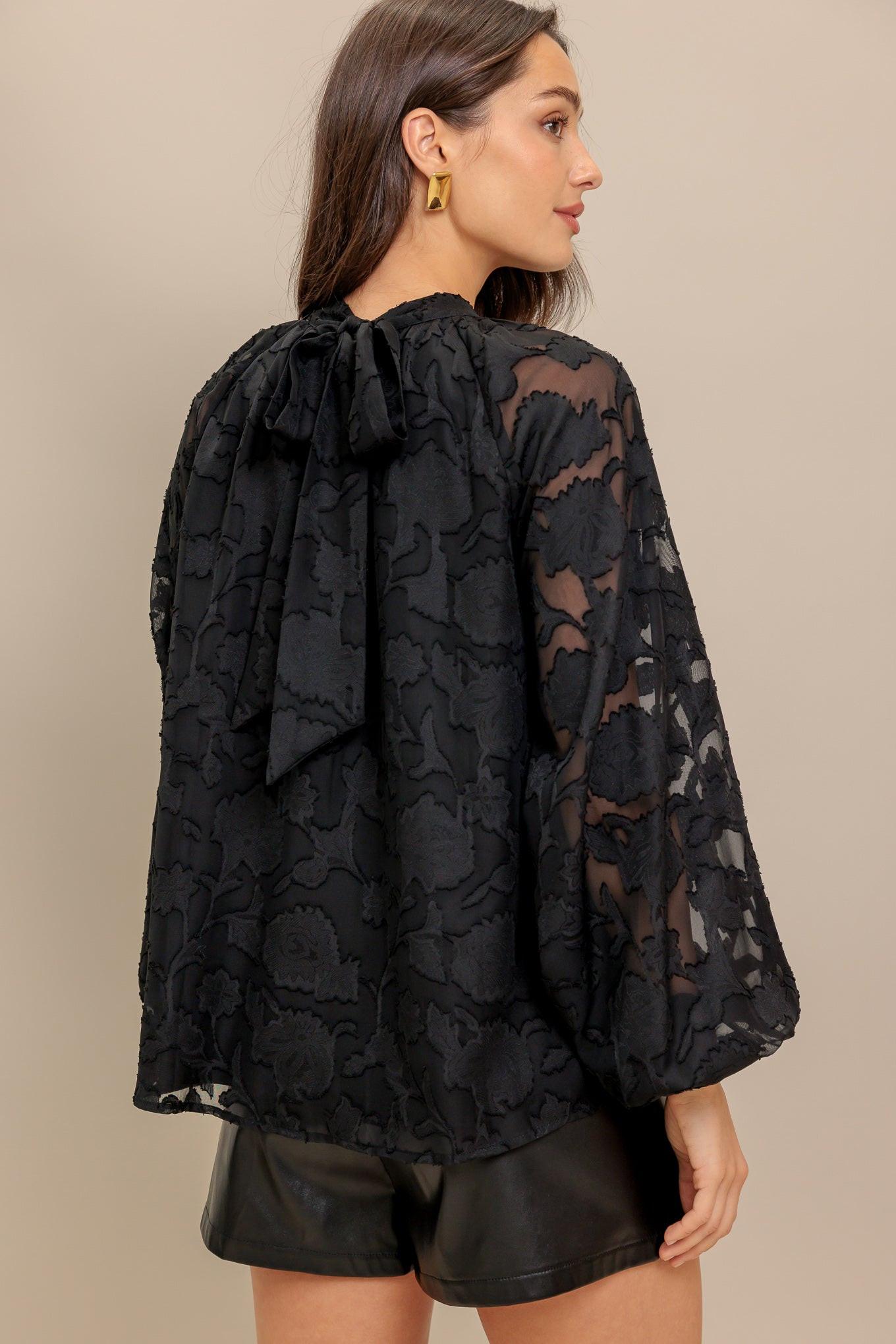 Solaris Dream Woven Top in black, view 2 — Soul Flow Apparel