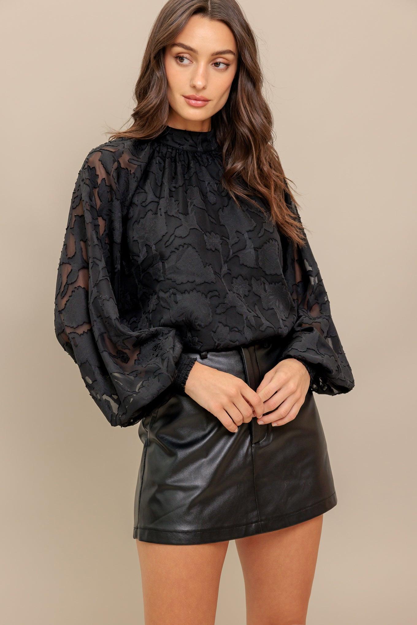 Solaris Dream Woven Top in black, view 4 — Soul Flow Apparel