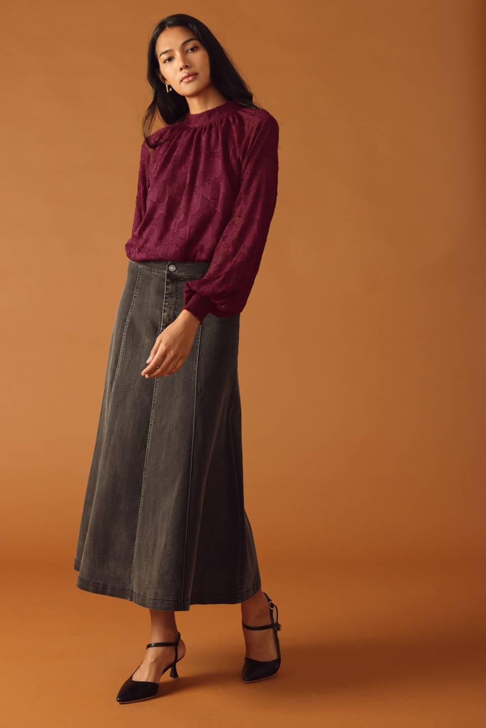 Solaris Dream Woven Top in burgundy, view 1 — Soul Flow Apparel