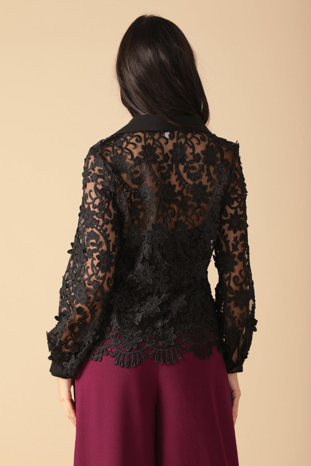 Call It Fate Lace Top in black, view 3 — Soul Flow Apparel