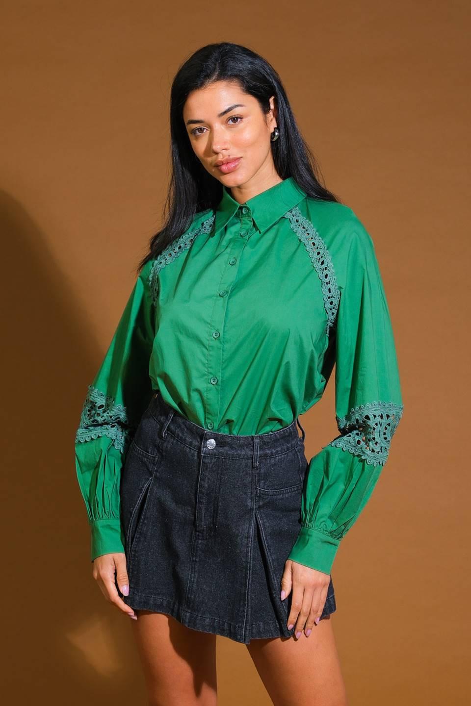 Check Yourself Woven Top in sage, view 1 — Soul Flow Apparel