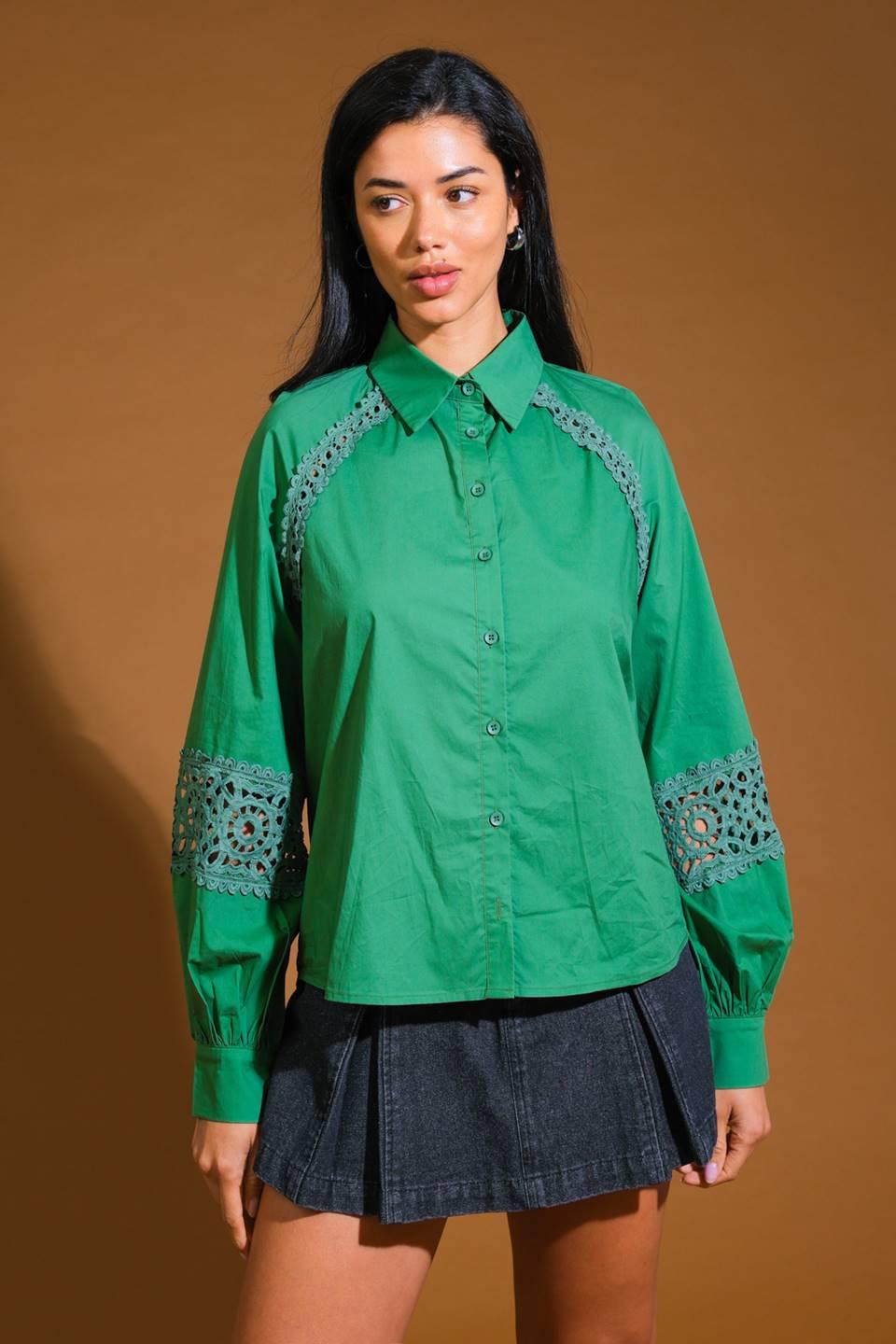 Check Yourself Woven Top in sage, view 4 — Soul Flow Apparel