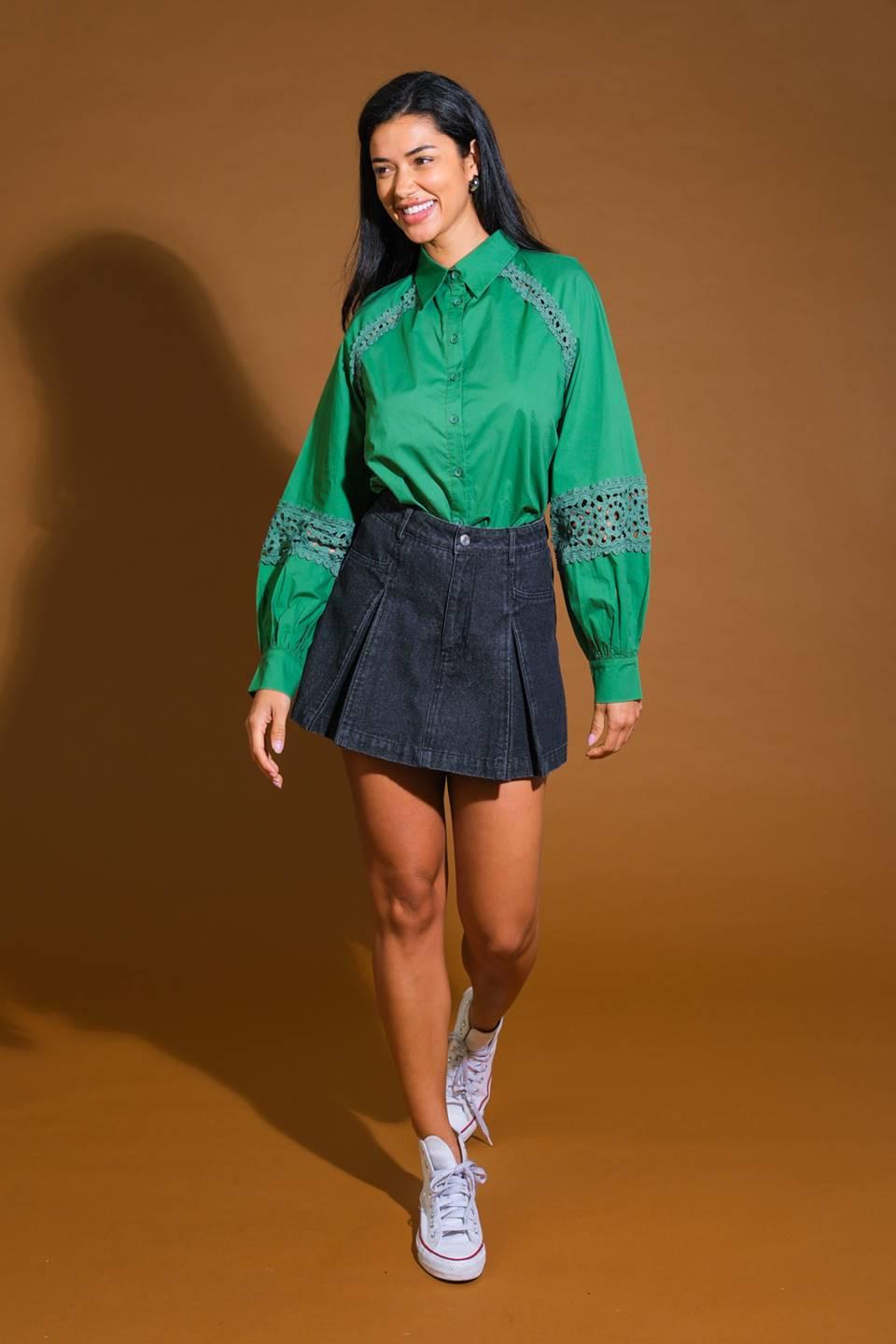Check Yourself Woven Top in sage, view 5 — Soul Flow Apparel