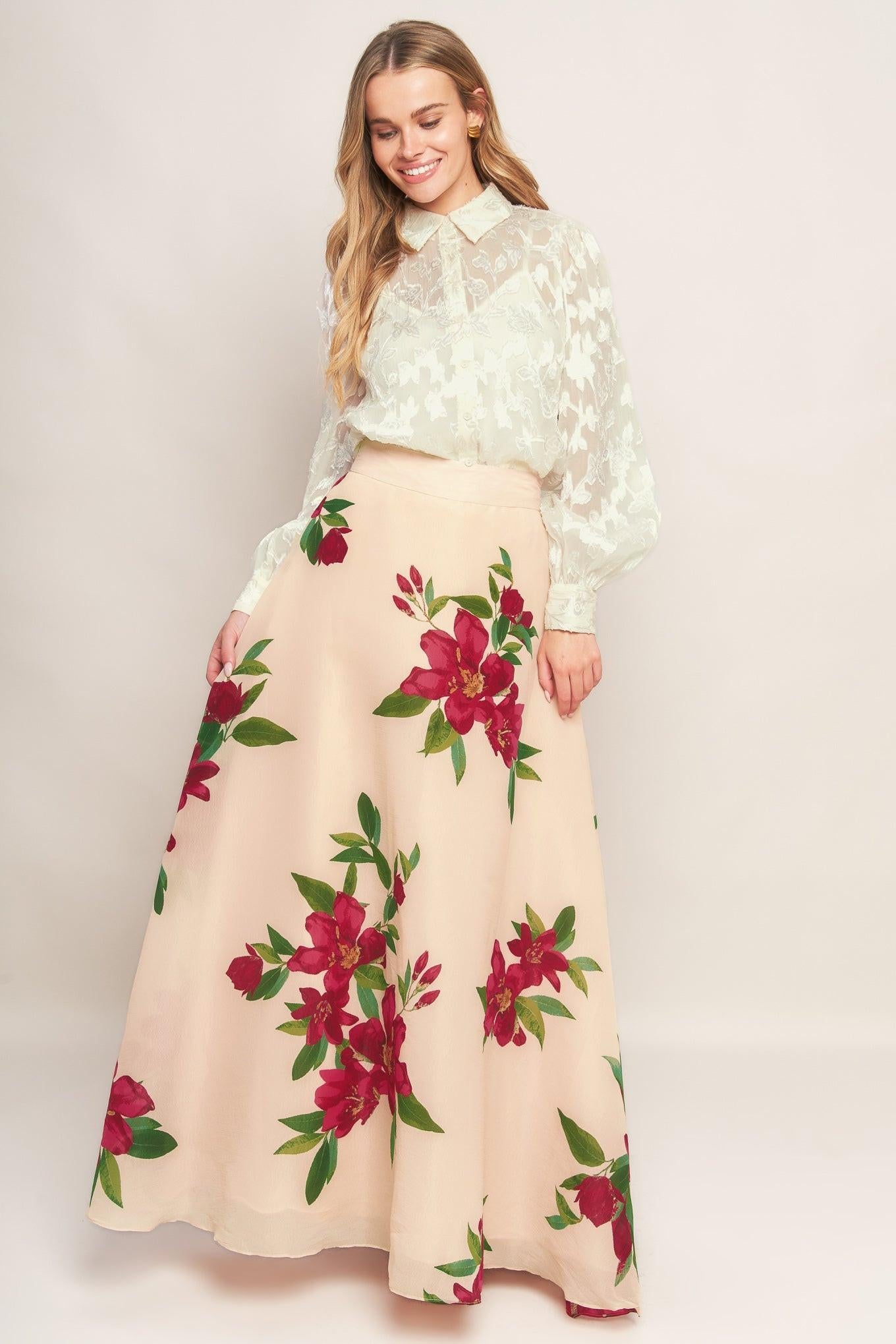 Incredible Love Jacquard Woven Top in ivory, view 3 — Soul Flow Apparel