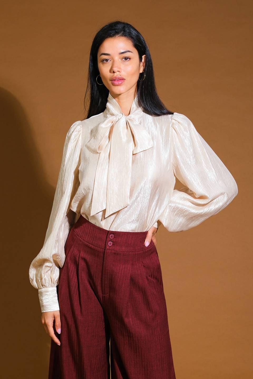 Stunning Aspect Woven Top in gold, view 1 — Soul Flow Apparel