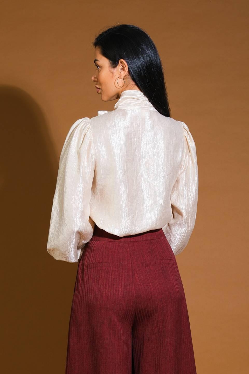 Stunning Aspect Woven Top in gold, view 2 — Soul Flow Apparel