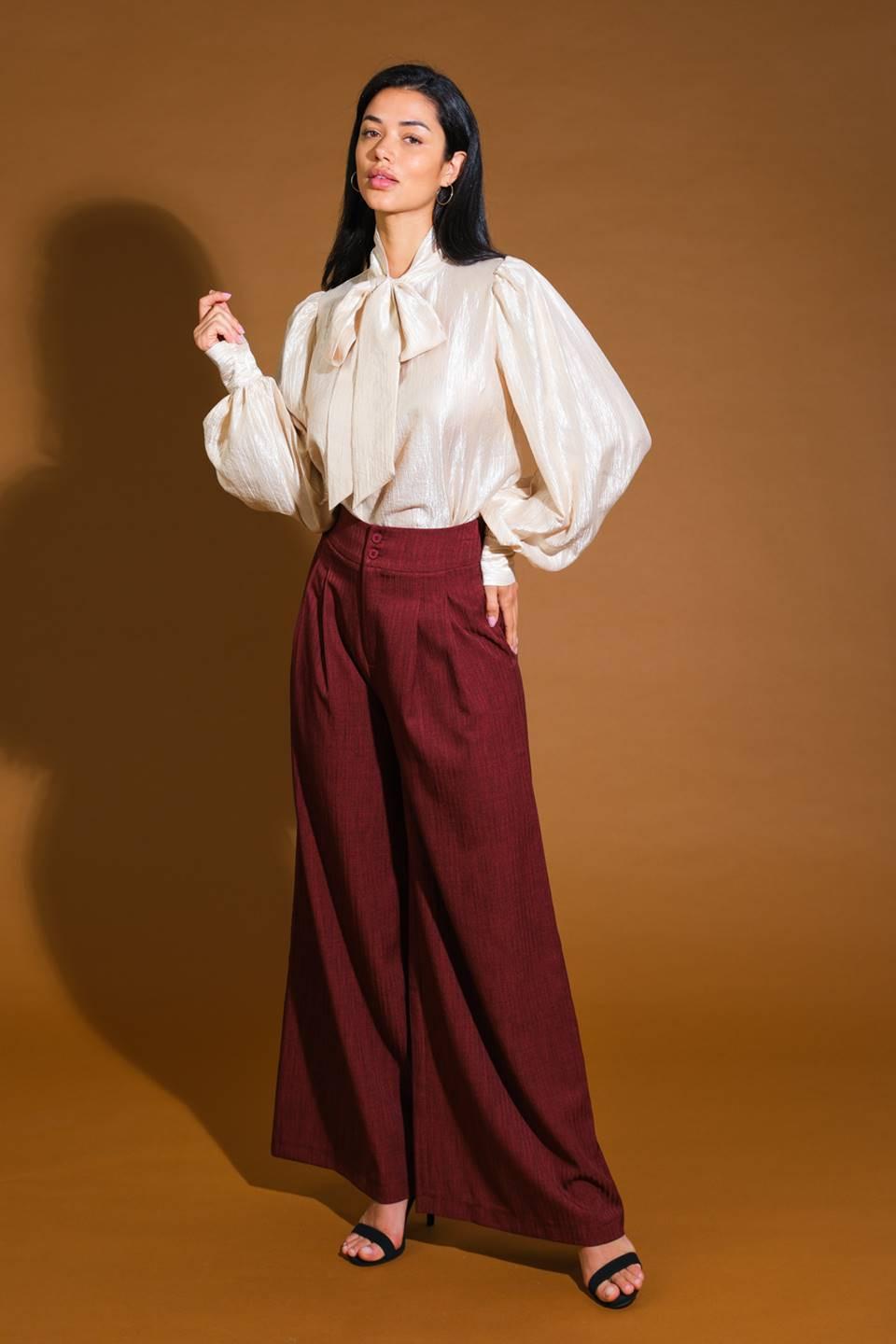 Stunning Aspect Woven Top in gold, view 3 — Soul Flow Apparel