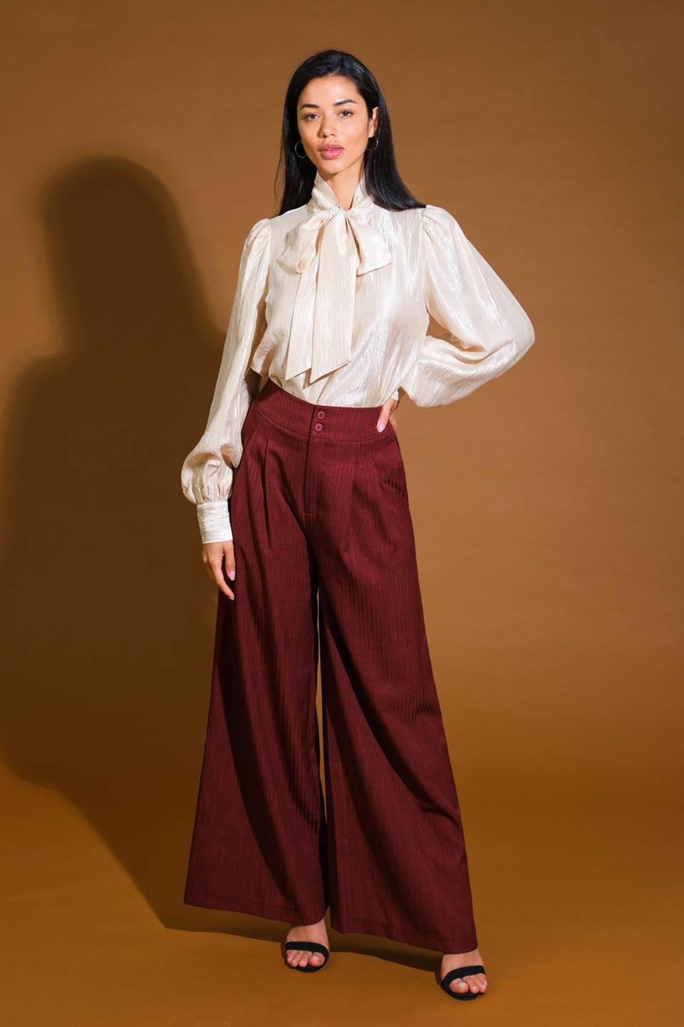 Stunning Aspect Woven Top in gold, view 5 — Soul Flow Apparel