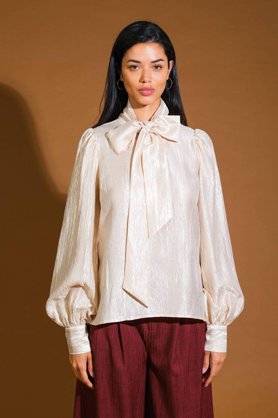 Stunning Aspect Woven Top in gold, view 7 — Soul Flow Apparel