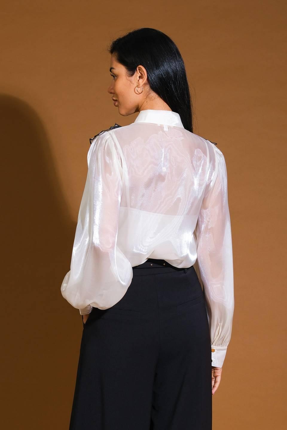 On a Day Woven Top in cream, view 2 — Soul Flow Apparel