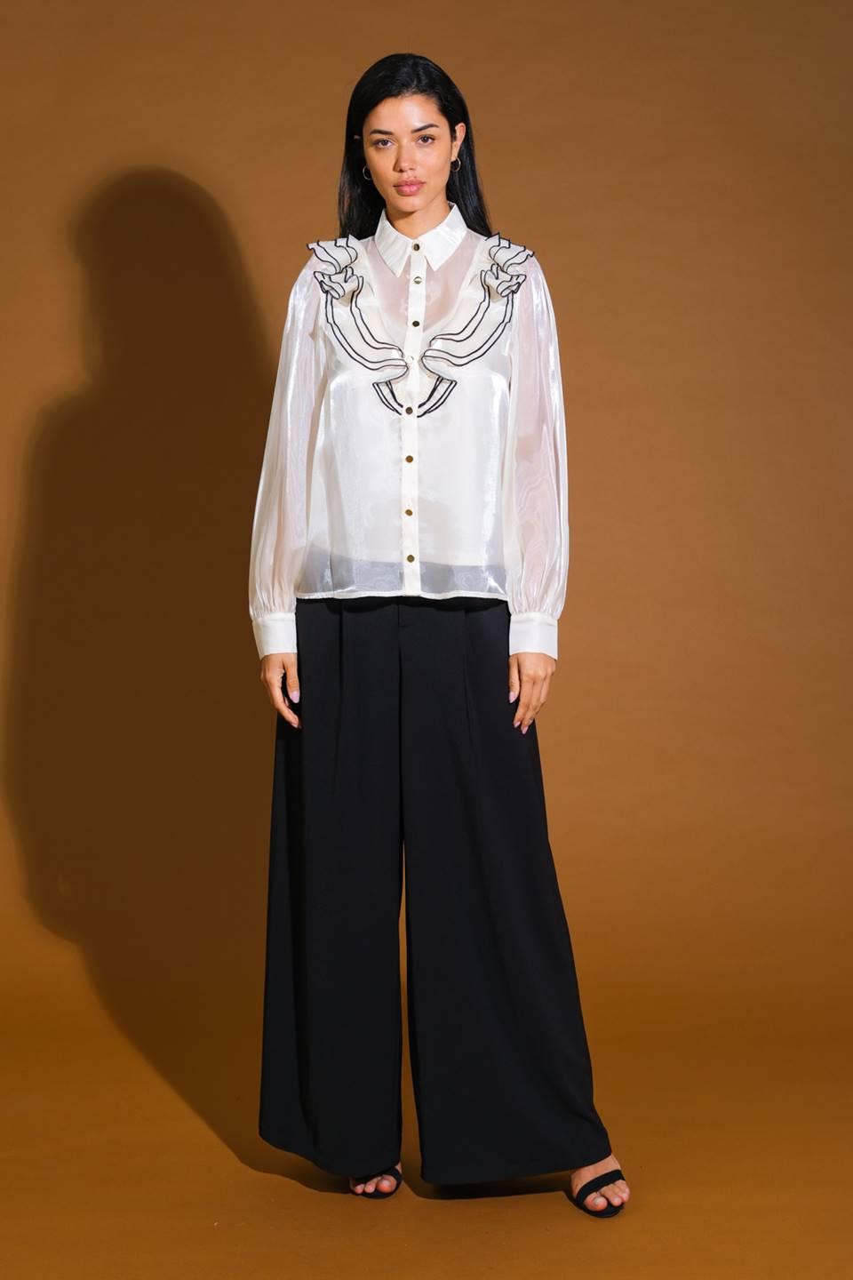 On a Day Woven Top in cream, view 7 — Soul Flow Apparel