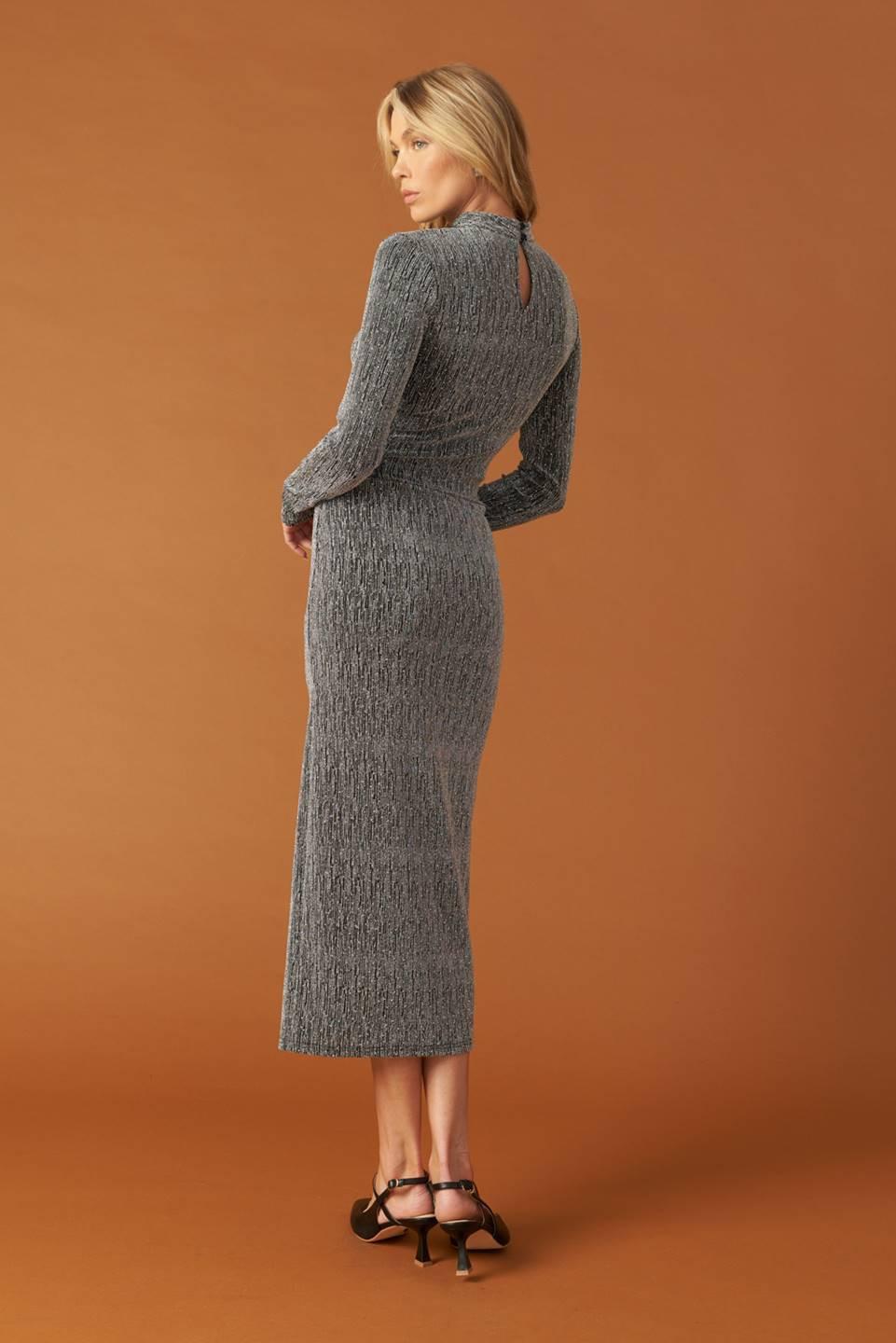 Brunch At Noon Embellished Top and Skirt Set in silver, view 4 — Soul Flow Apparel