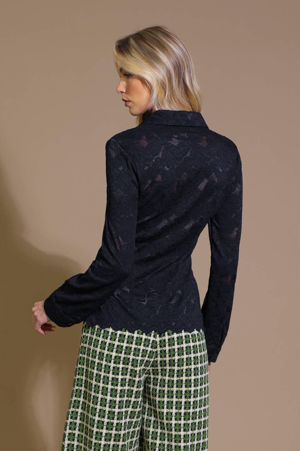 Lovely Perspective Lace Top in black, view 2 — Soul Flow Apparel