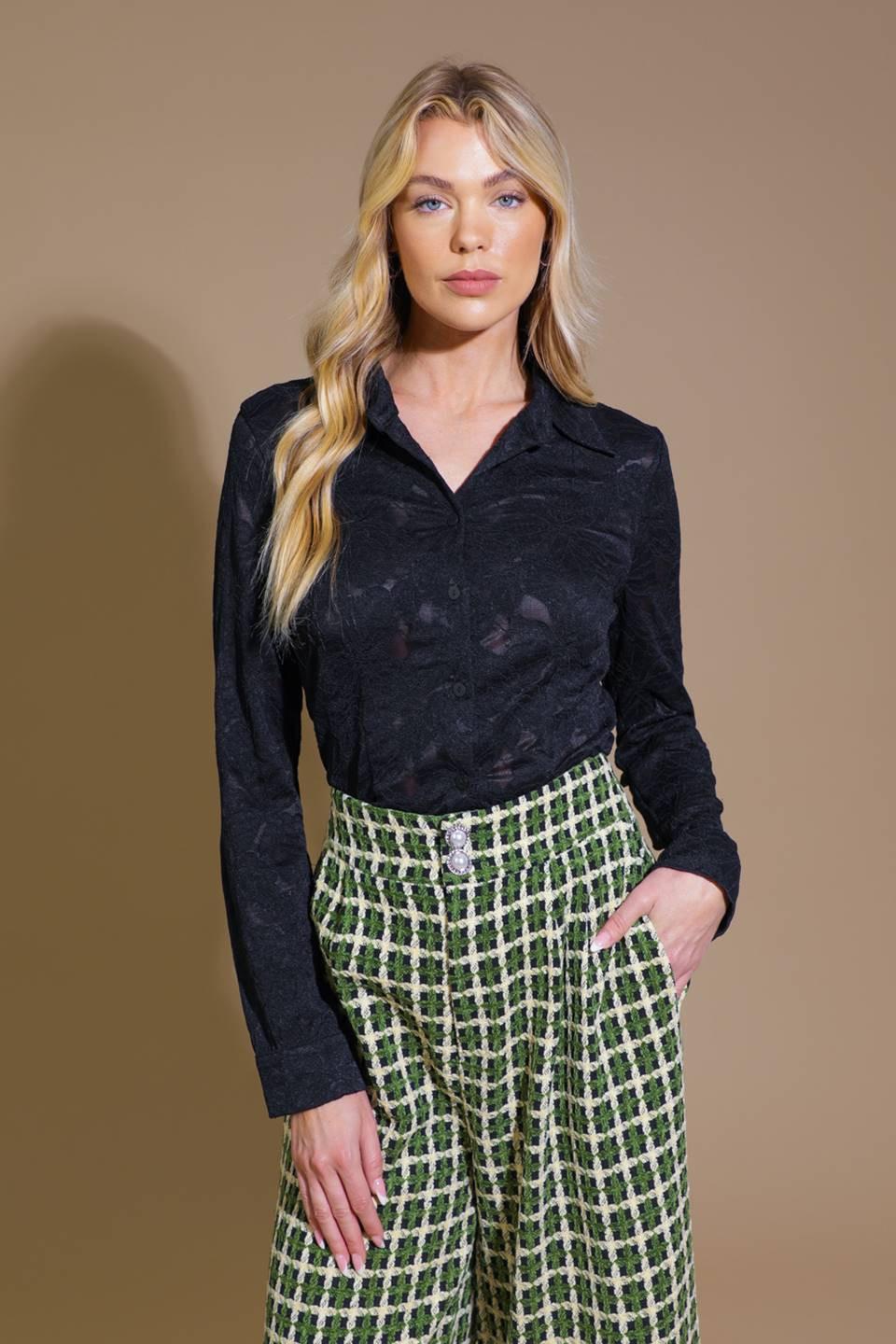 Lovely Perspective Lace Top in black, view 4 — Soul Flow Apparel