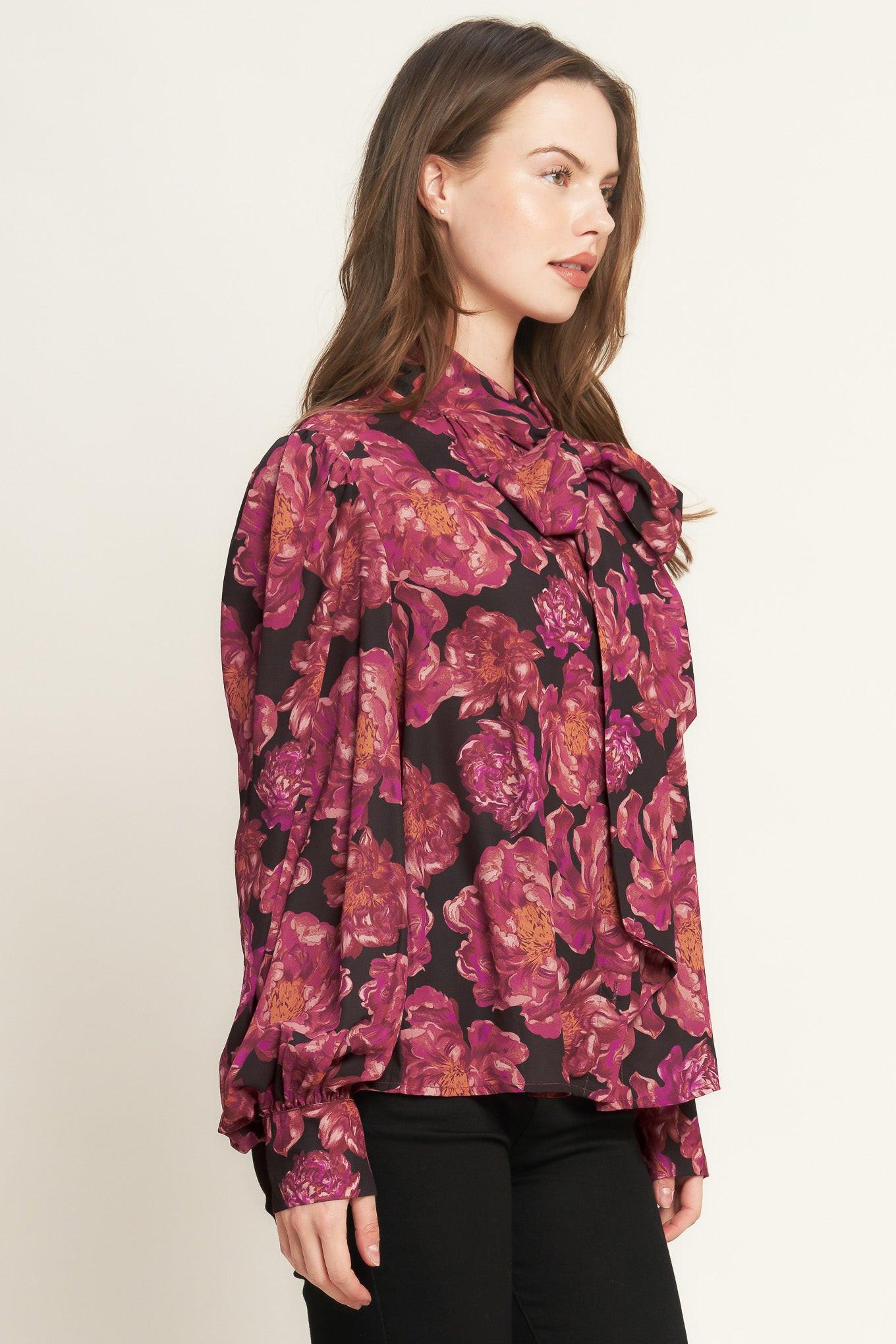 Beautiful Evenings Woven Blouse in black, view 3 — Soul Flow Apparel