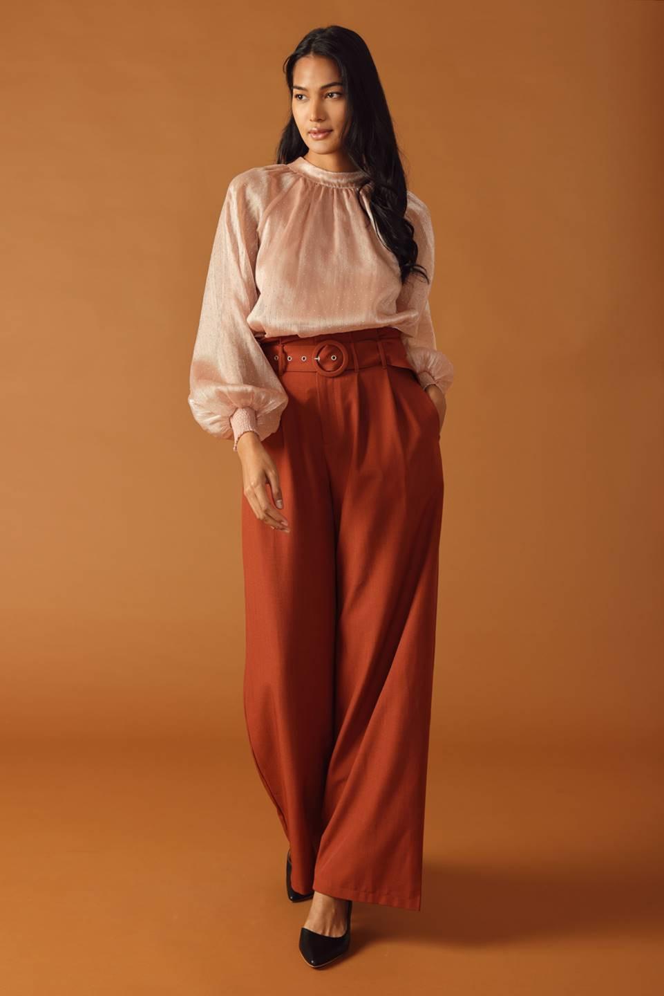 Highly Unpredictable Woven Top in rose, view 6 — Soul Flow Apparel