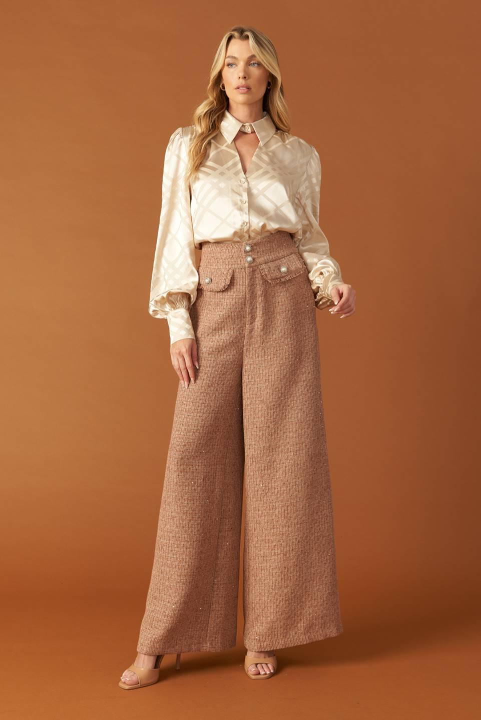 The Art of Balance Woven Satin Top in cream, view 3 — Soul Flow Apparel