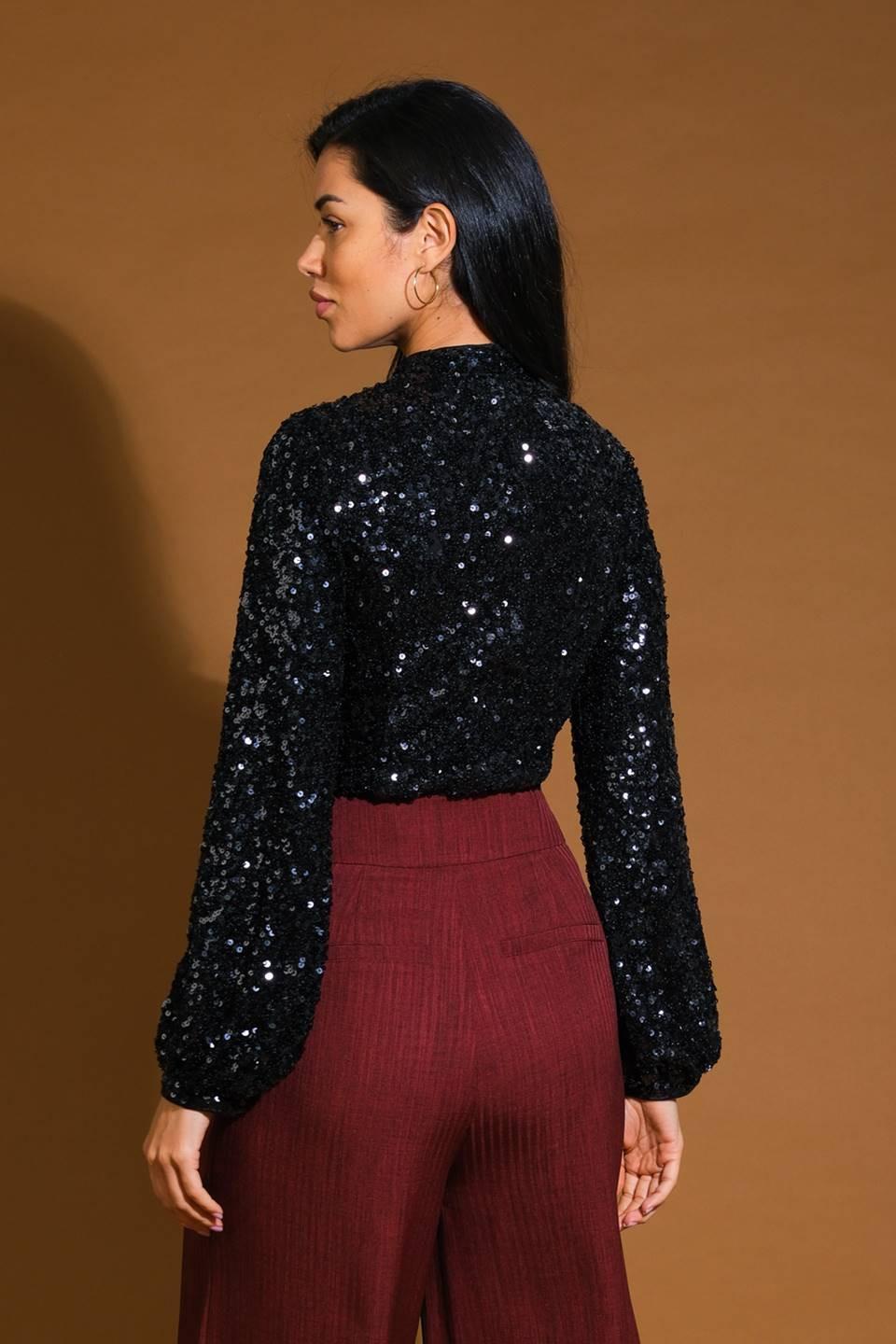 Stay the Same Sequin Top in black silver, view 2 — Soul Flow Apparel