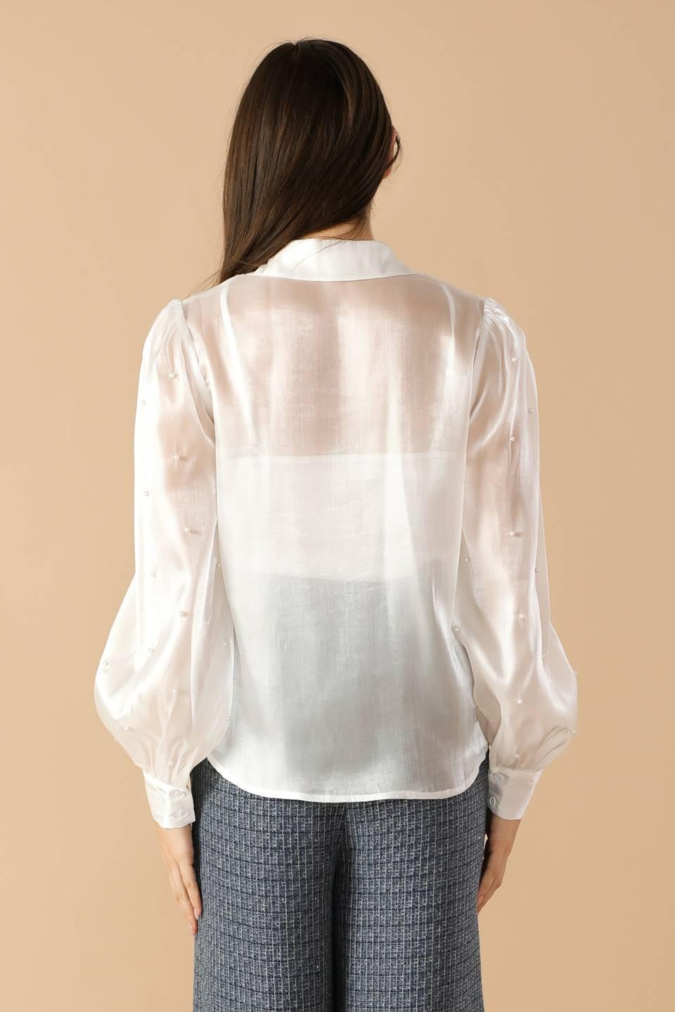 Girl on the Go Organza Top in cream, view 3 — Soul Flow Apparel