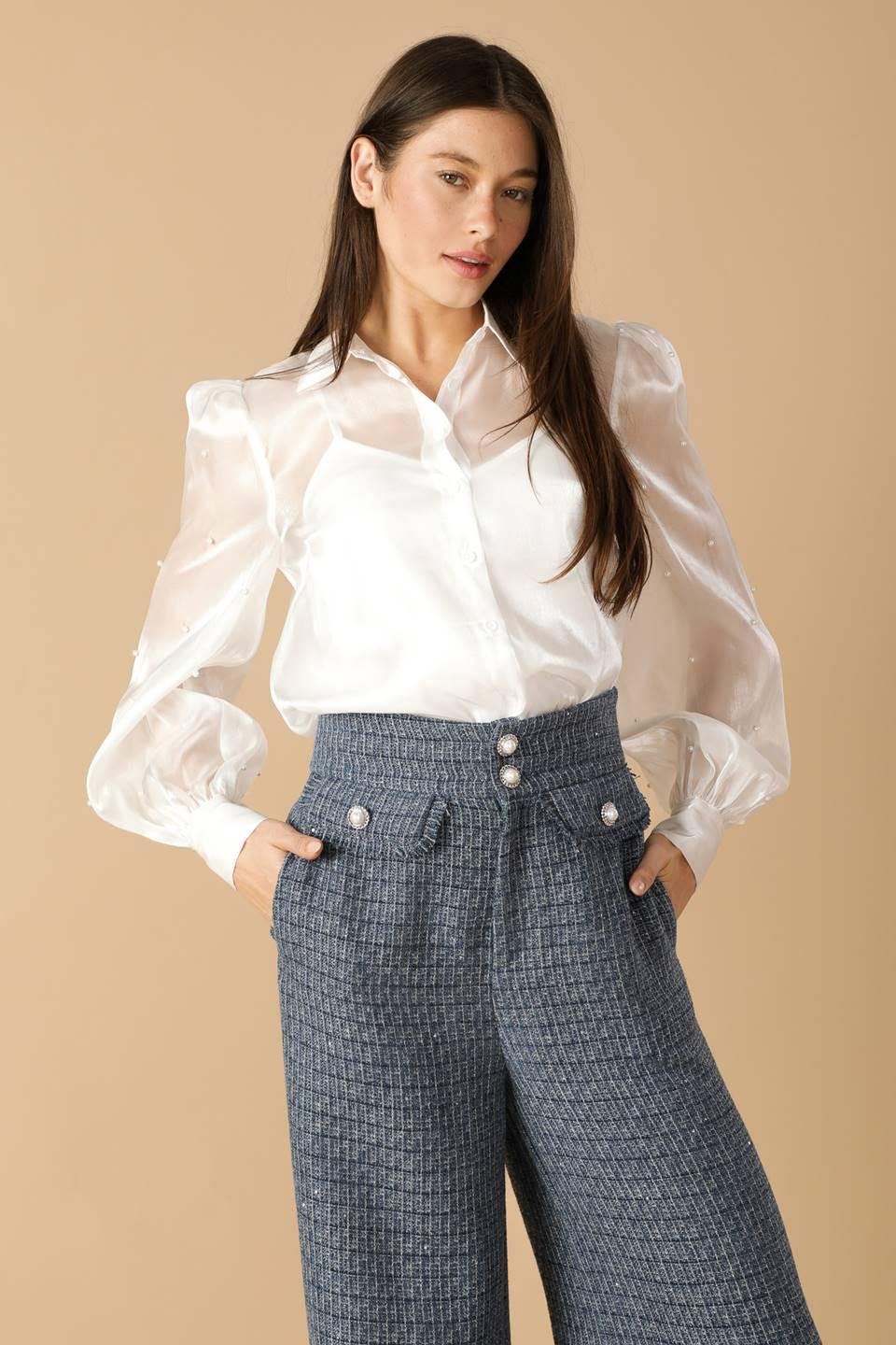 Girl on the Go Organza Top in cream, view 6 — Soul Flow Apparel
