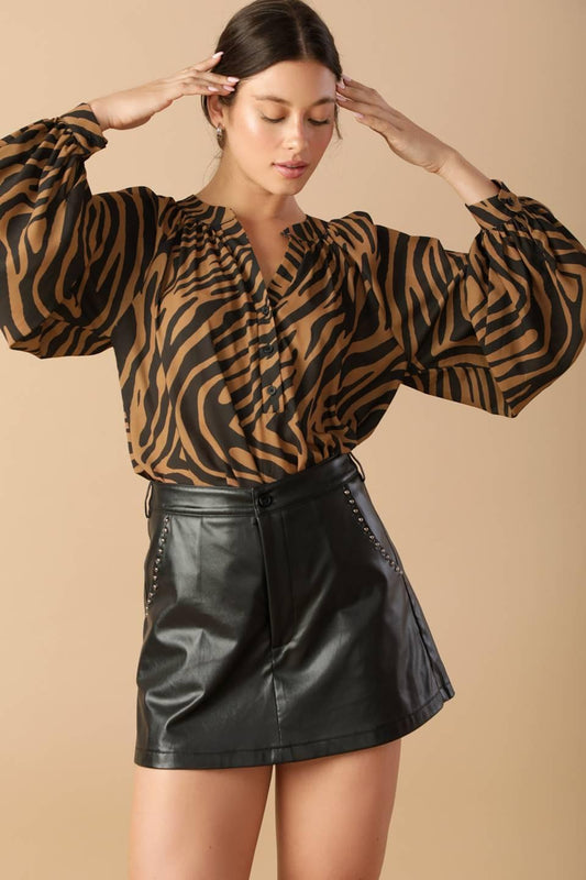 Loving Myself Woven Top in black bronze, view 5 — Soul Flow Apparel