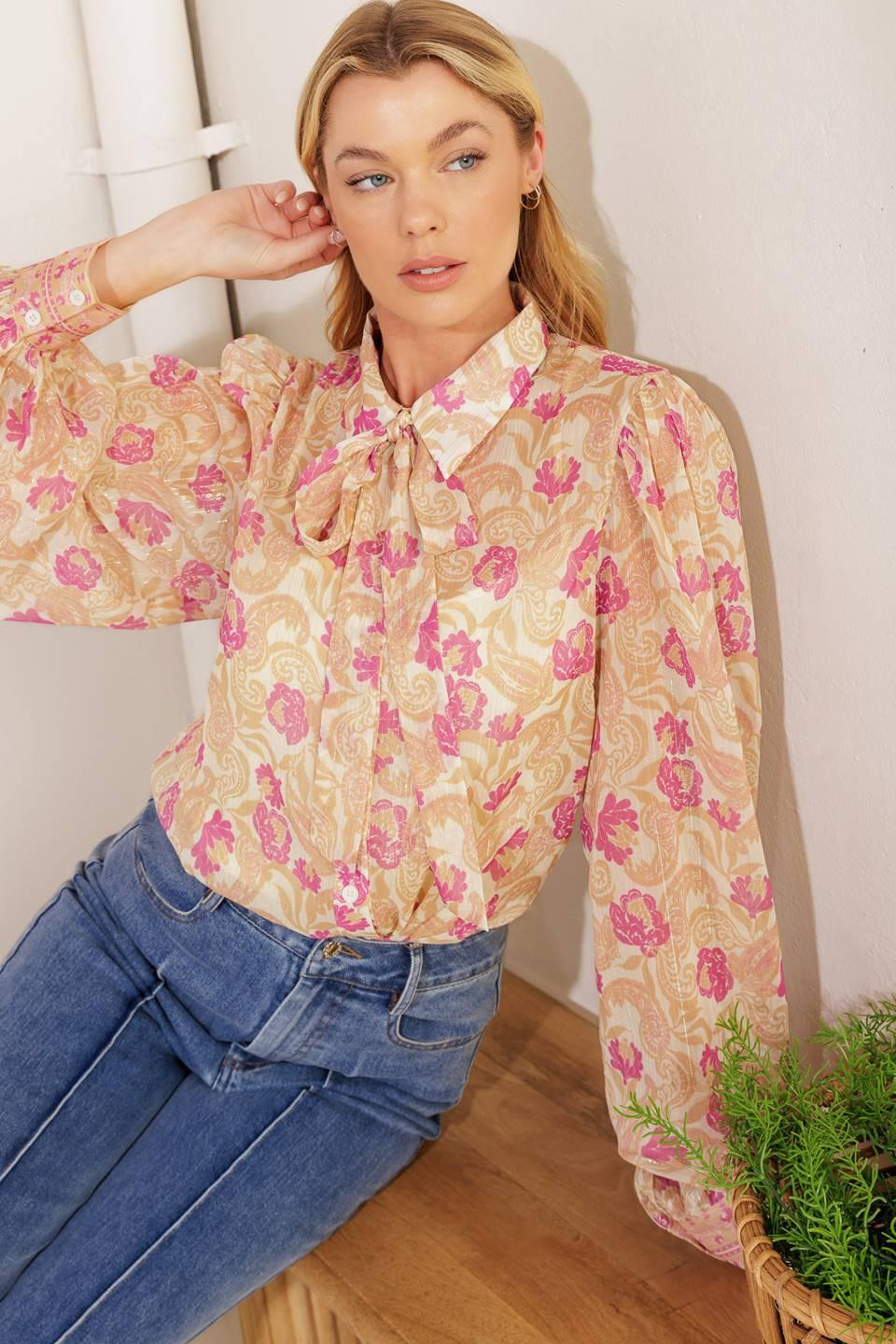 Against the Odds Woven Top in ivory lavender, view 8 — Soul Flow Apparel