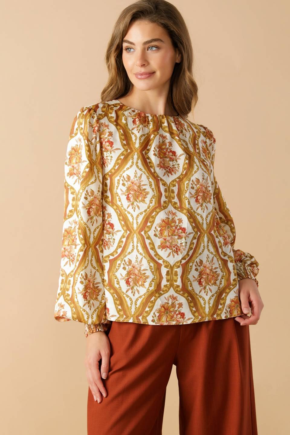 Be Better Ivory Woven Top, view 1 — Soul Flow Apparel