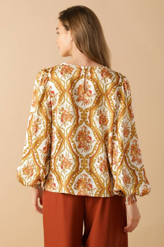 Be Better Ivory Woven Top, view 2 — Soul Flow Apparel