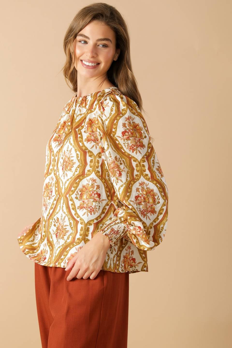 Be Better Ivory Woven Top, view 3 — Soul Flow Apparel