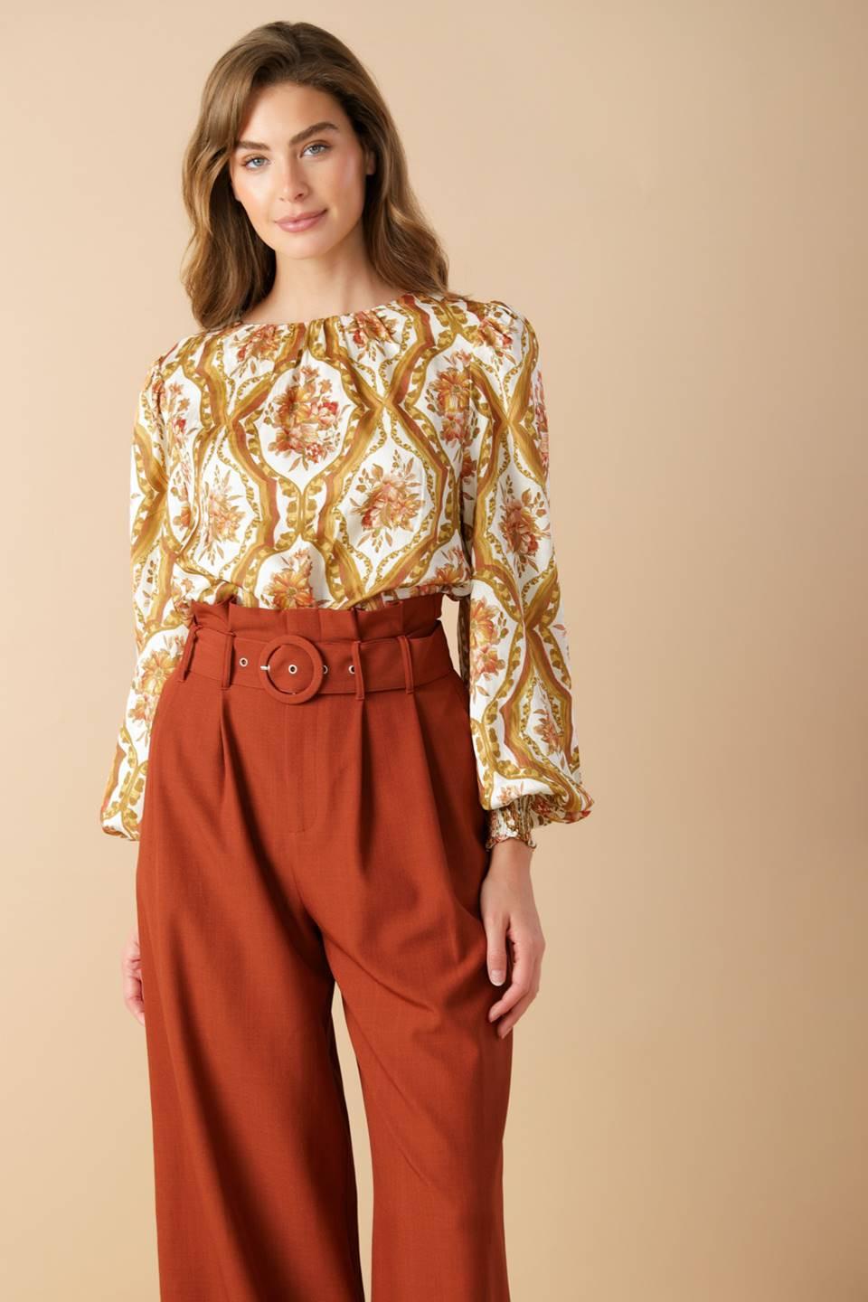 Be Better Ivory Woven Top, view 5 — Soul Flow Apparel
