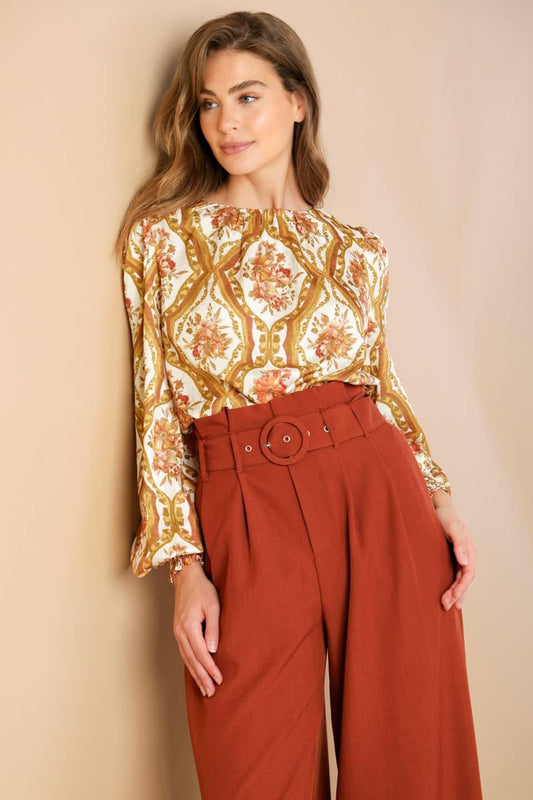 Be Better Ivory Woven Top, view 6 — Soul Flow Apparel