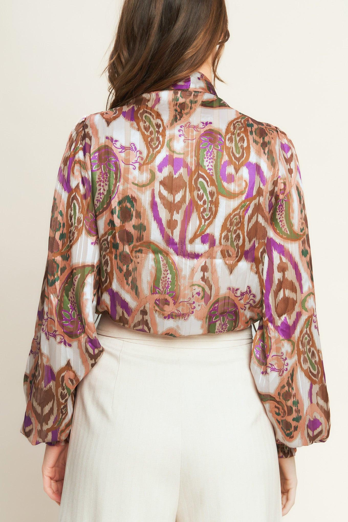 Try and Try Again Woven Top in cream brown, view 8 — Soul Flow Apparel
