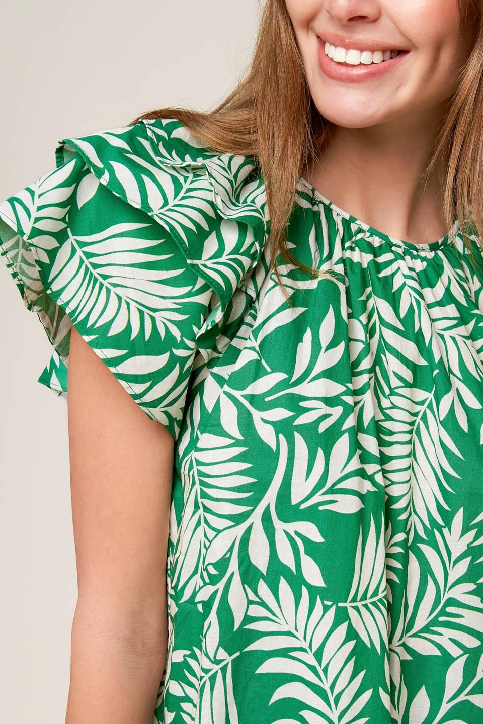Roaming Around Green Woven Top in ivory, view 6 — Soul Flow Apparel