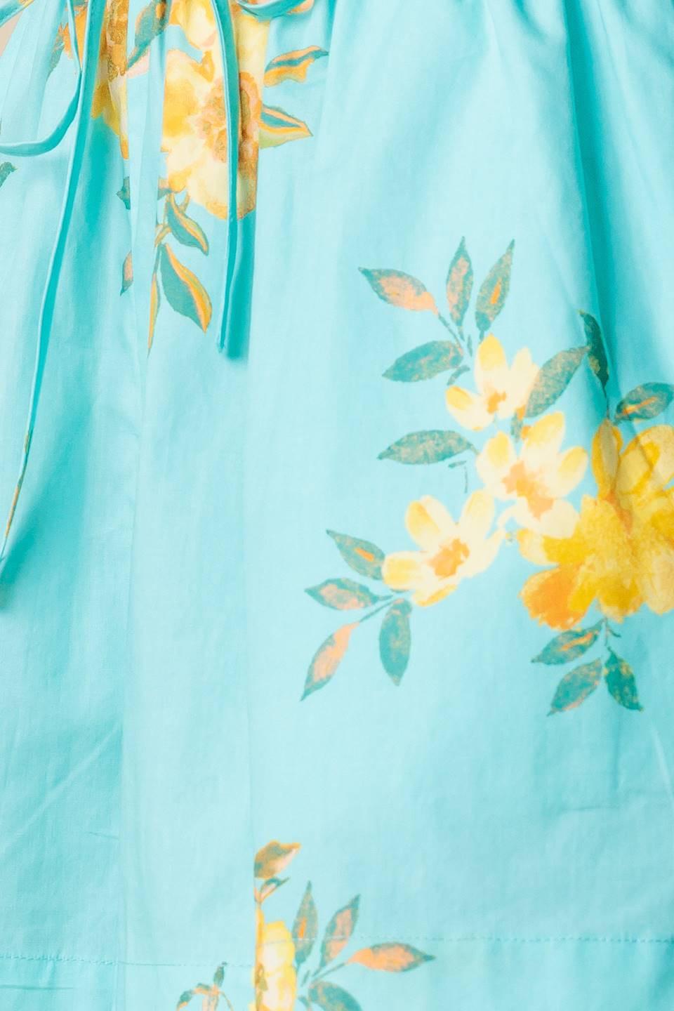 Treasured Times Woven Top and Short Set in turquoise, fabric swatch — Soul Flow Apparel