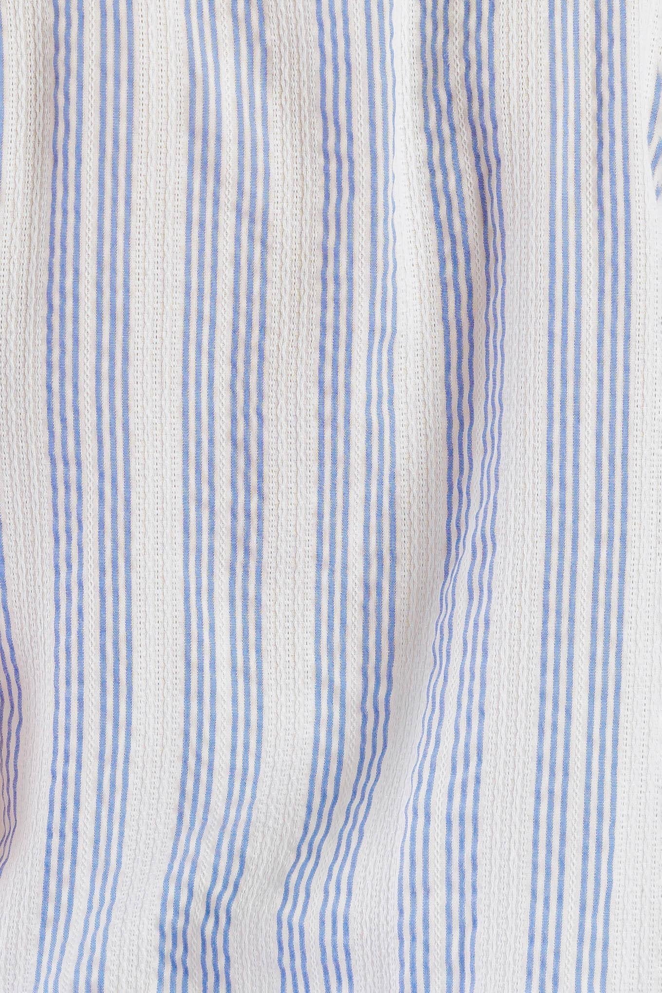Love Letters Woven Top in white blue, fabric swatch — Soul Flow Apparel