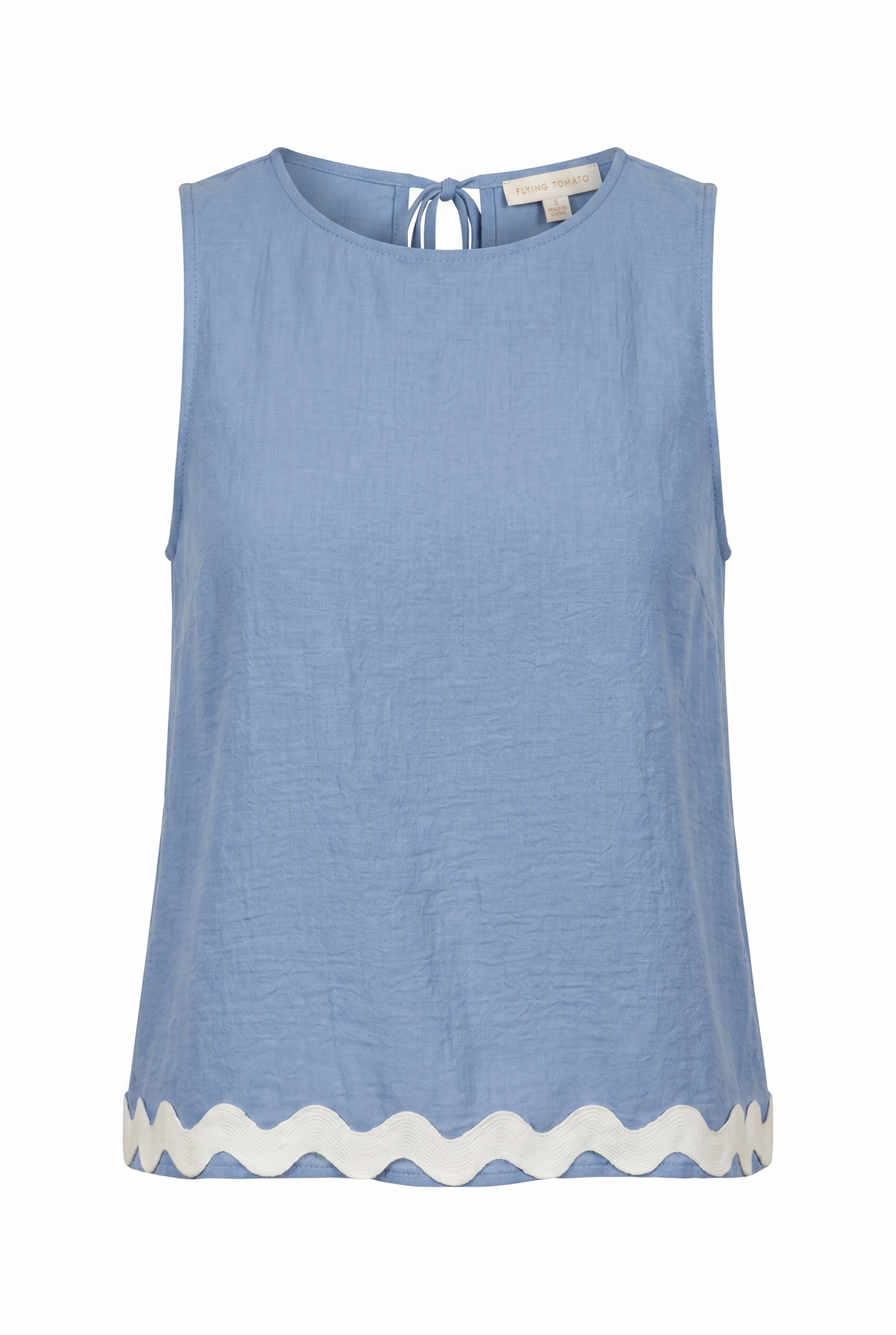 Drifting Currents Woven Top in blue — Soul Flow Apparel