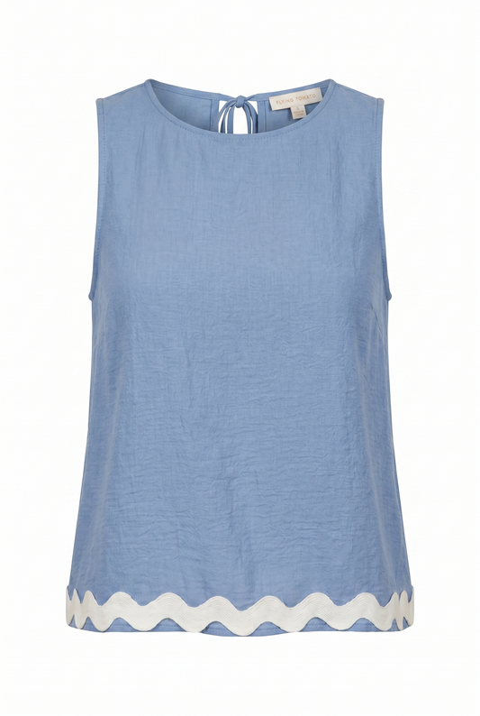 Drifting Currents Woven Top in blue — Soul Flow Apparel
