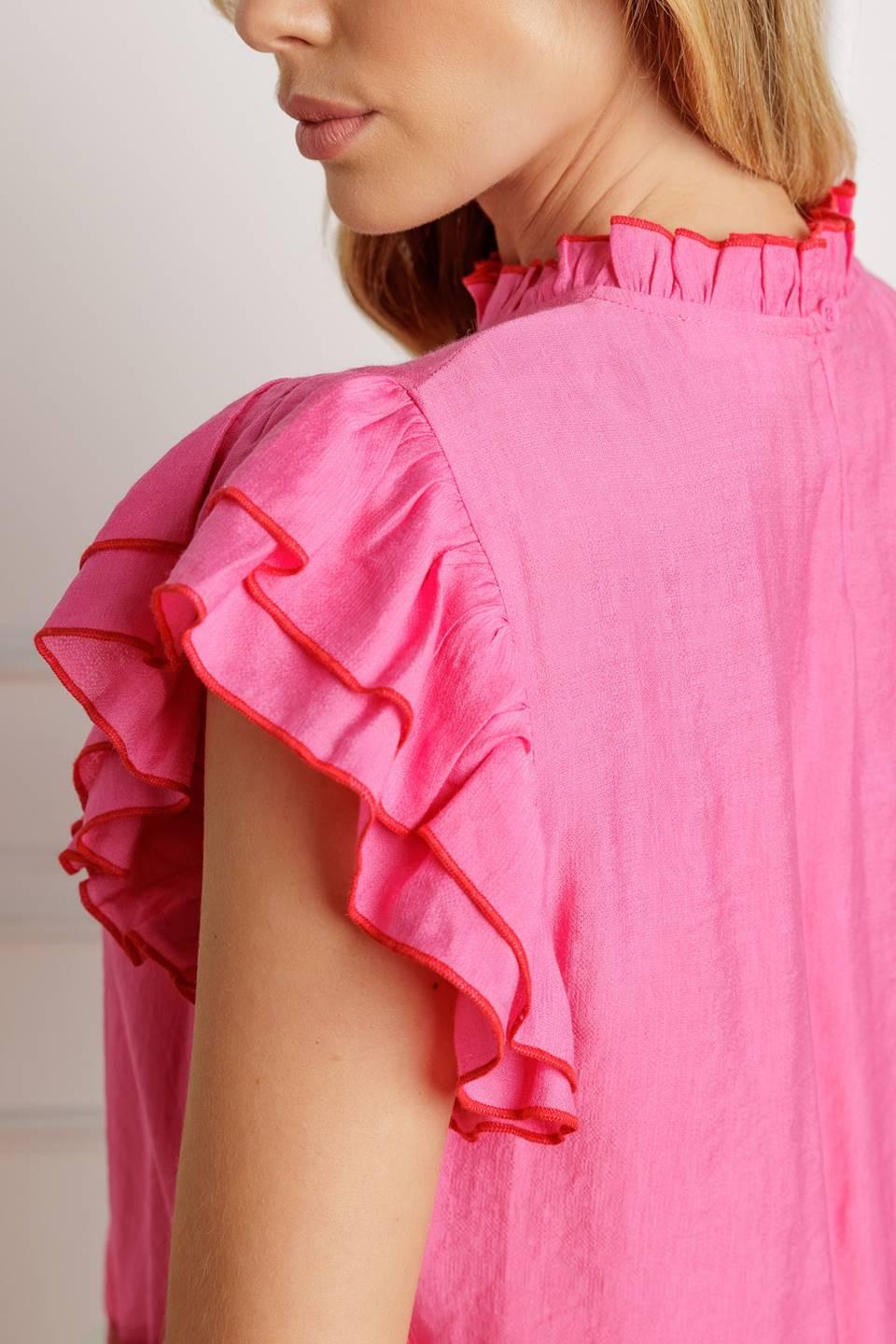 Push the Limit Woven Top in pink, view 4 — Soul Flow Apparel