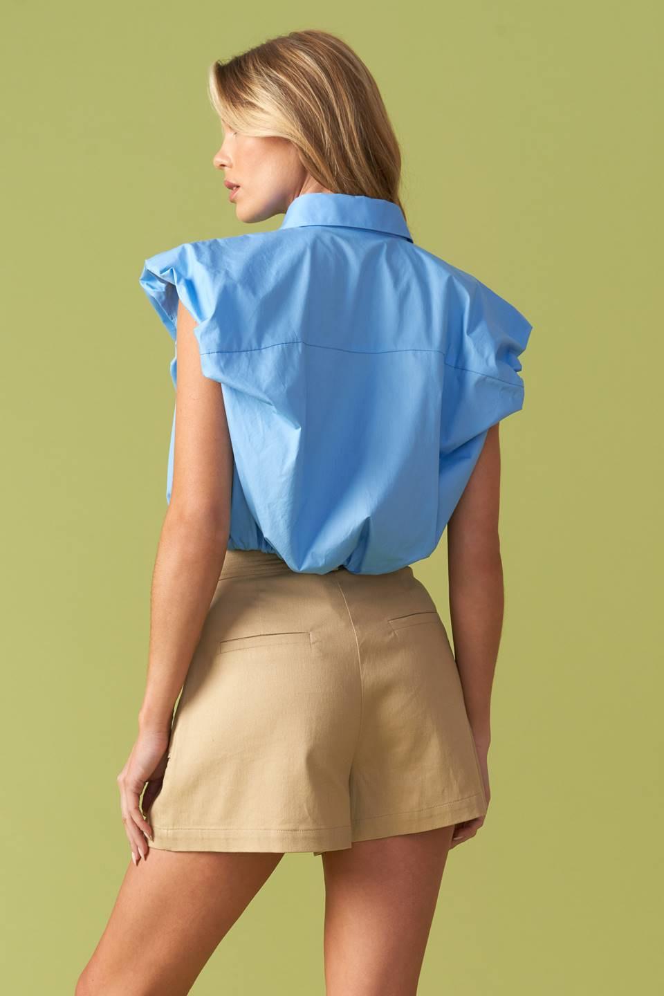 Creating Memories Woven Crop Top in light blue, view 6 — Soul Flow Apparel